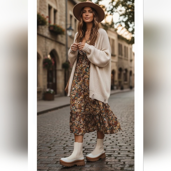 Stella Mccartney Trace Light Texture Ankle Boots in Beige Polyurethane Size 38 - Picture 2 of 9